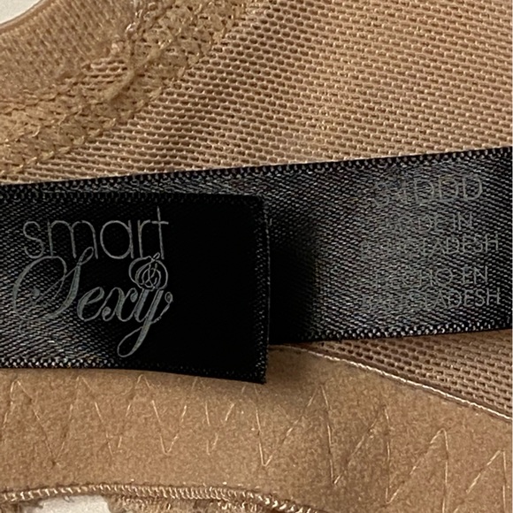 34DDD 34F “Smart & Sexy” Lace back Rhinestone Nude Tan Underwire Bra Mesh Sling - Picture 13 of 13